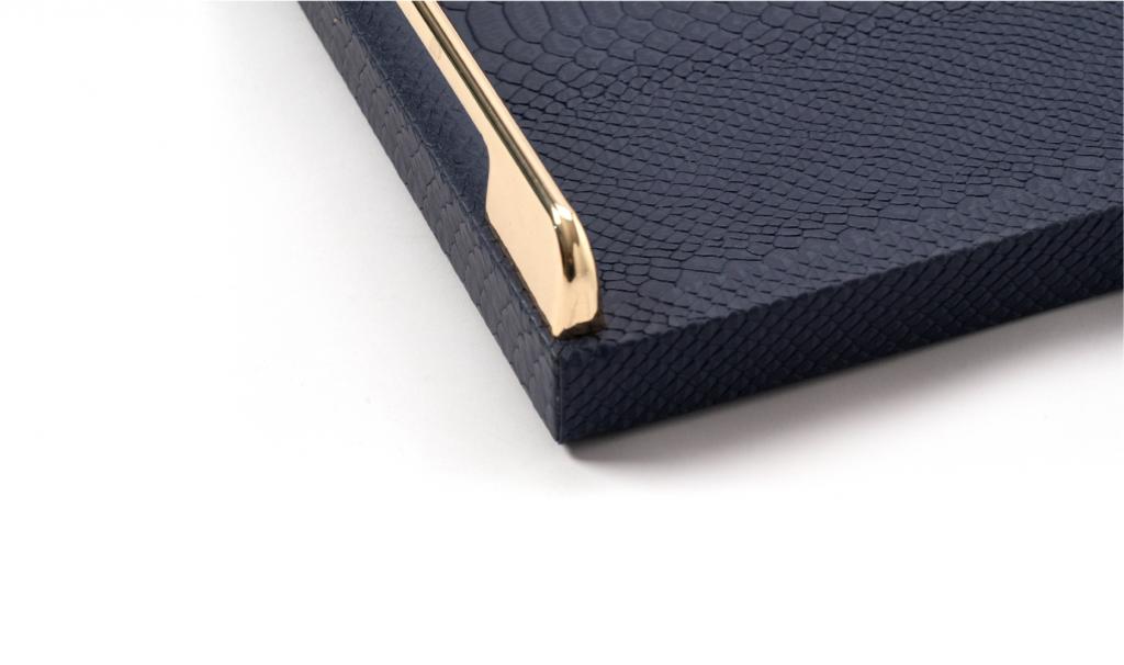 Congratulations Leathered Dark Blue Tray Small