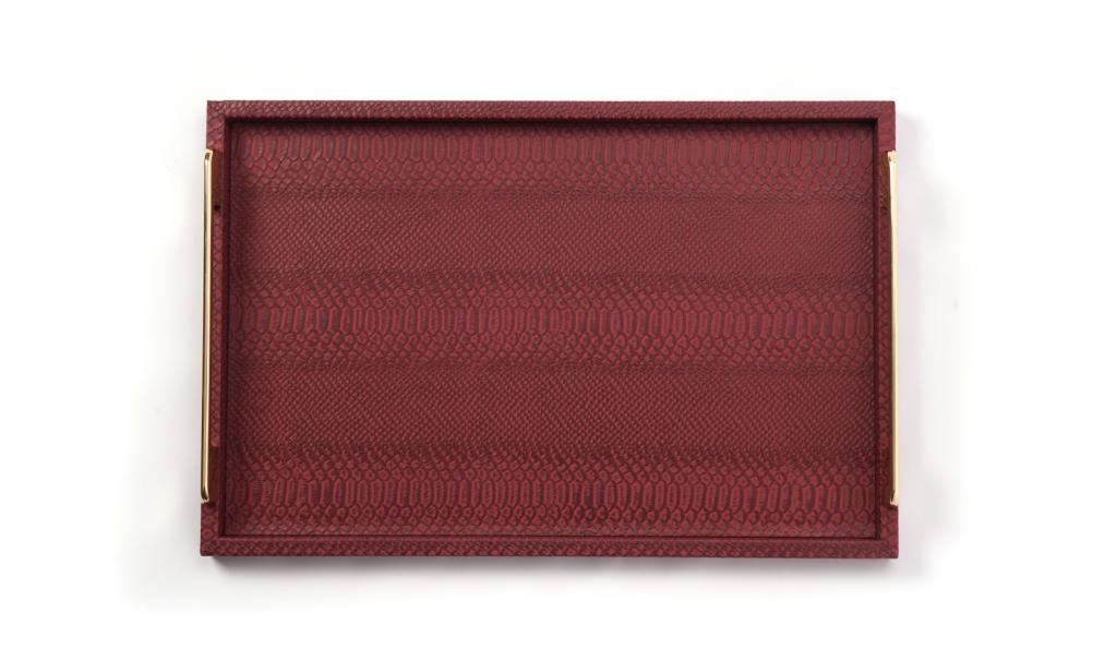 Congratulations Leathered Red Tray Medium