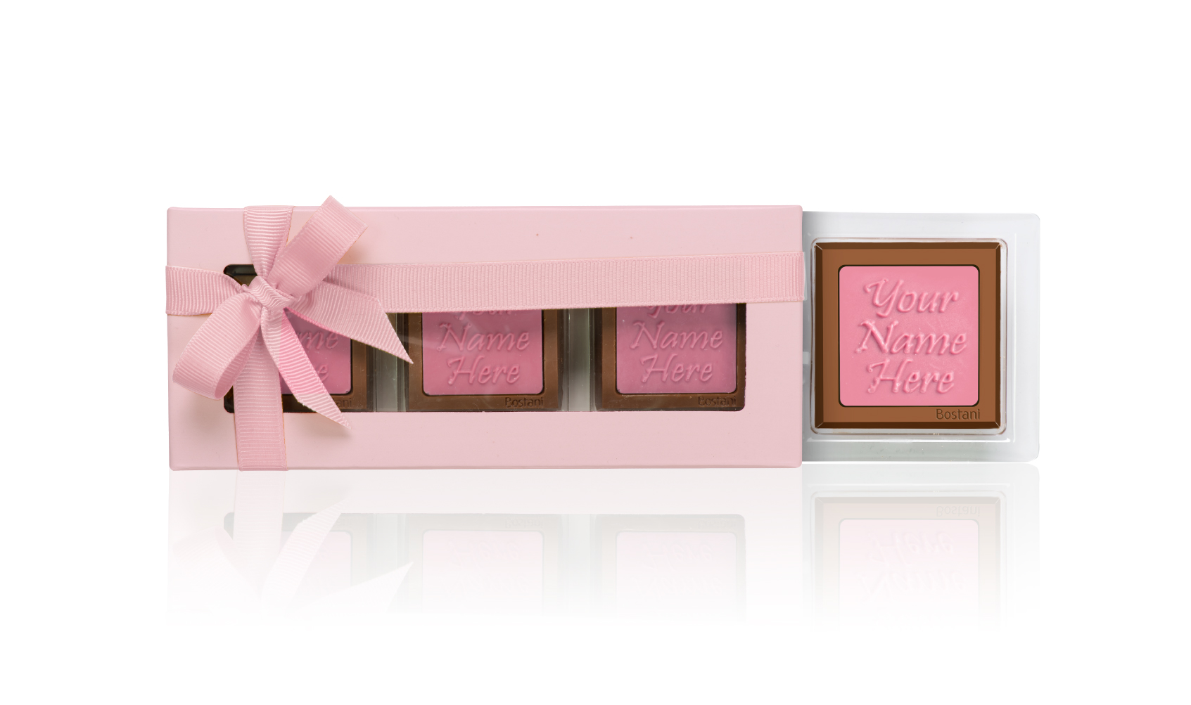 Transparent Box 3 PCS Chocolate Pink