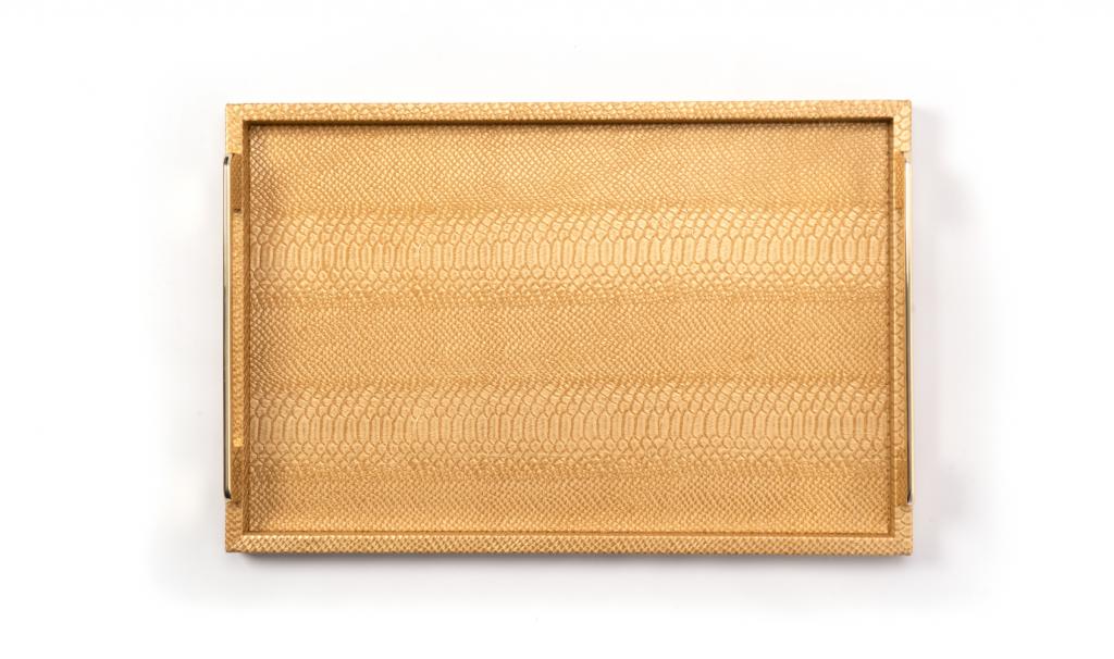 Congratulations Leathered Gold Tray Medium