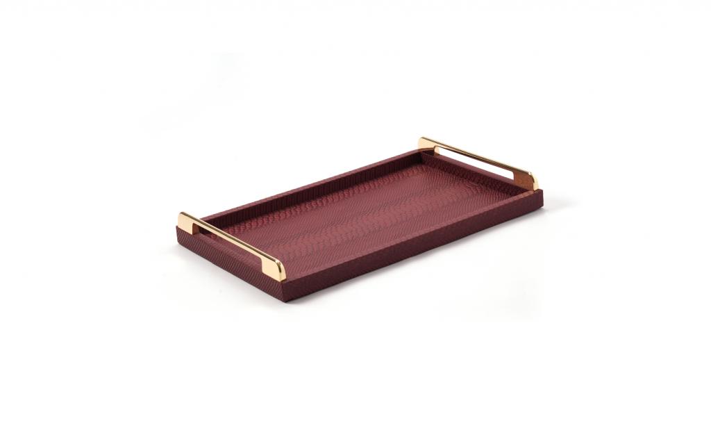 Congratulations Leathered Red Tray Small