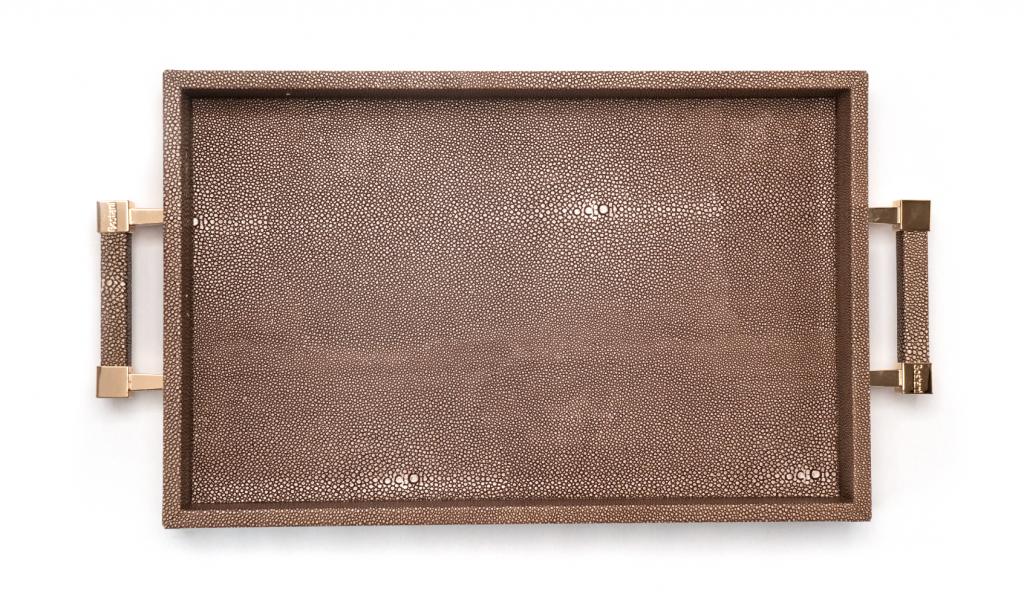 Leatherd Tray Brown Medium Mix Chocolate