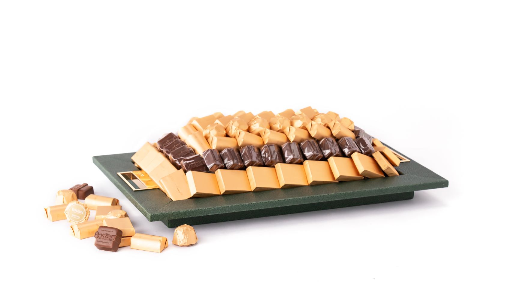 Leatherd Tray Small Green Mix Chocolate