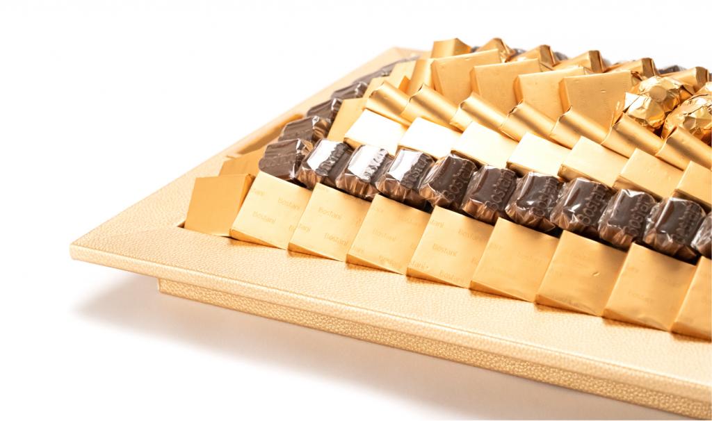 Leatherd Tray Gold Medium Mix Chocolate