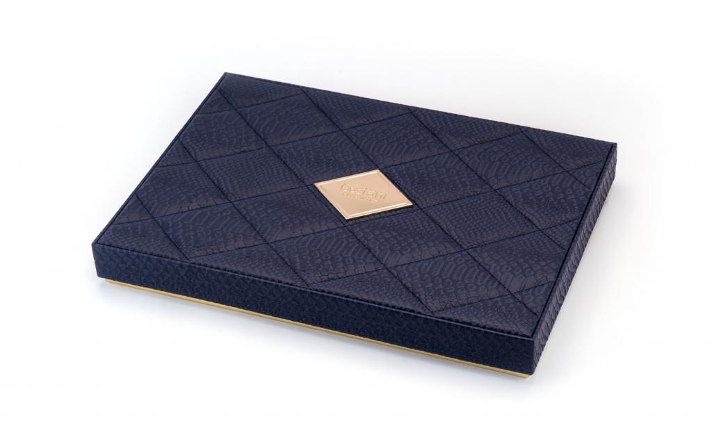 Dark Blue Angle Leathered Box Big