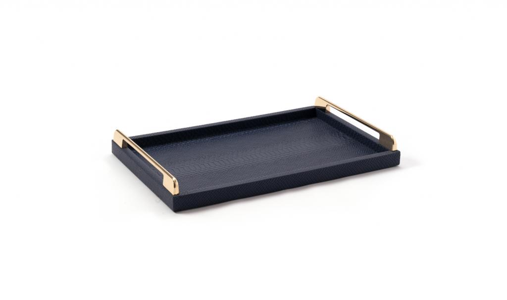 Congratulations Leathered Dark Blue Tray Small