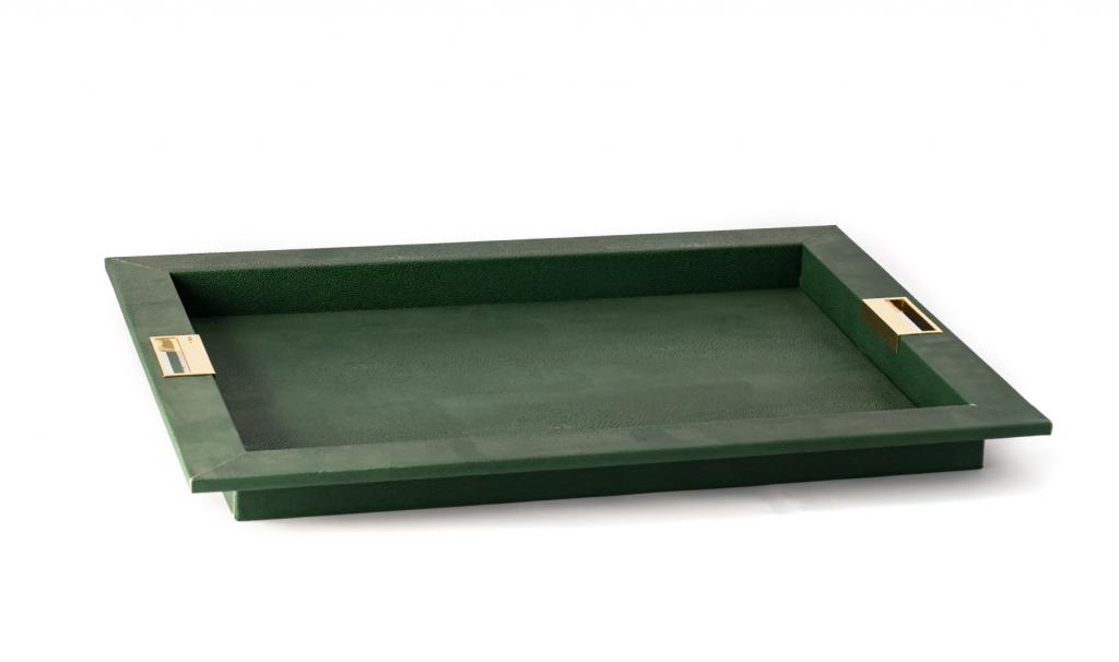 Green Leathered Tray Small