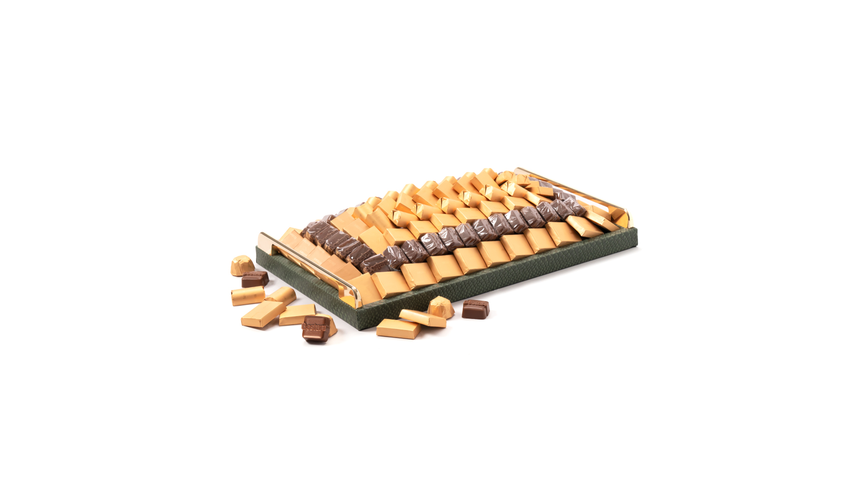 Leatherd Tray Green Small Mix Chocolate