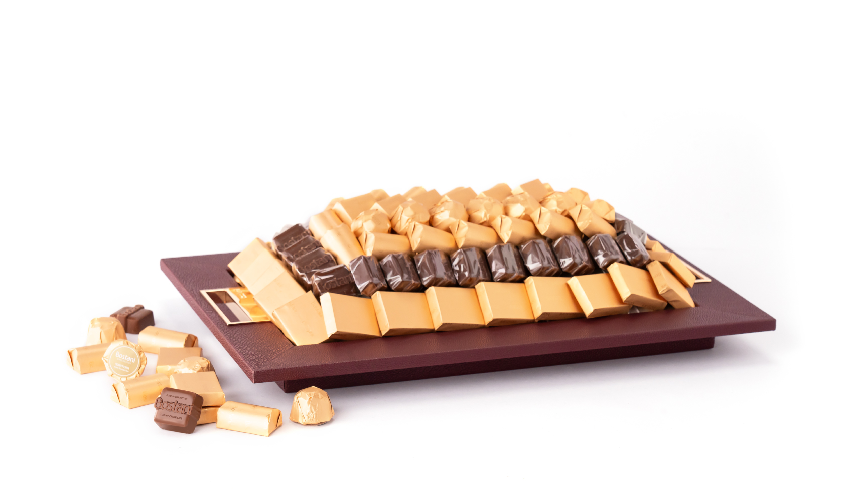 Leatherd Tray Small Red Mix Chocolate