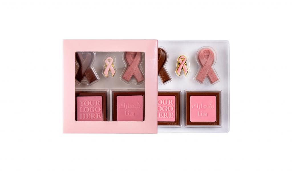 Transparent Box 2 PCS Breast Cancer Awareness